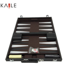 Juegos de backgammon de 14 pulgadas con caja de cuero